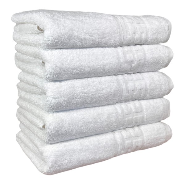 Set 5 Prosoape baie, 70x140cm, 100% Bumbac, Alb, PCG-058