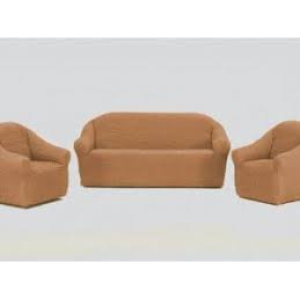 Set 4 Huse Creponate fara Volane, Pentru Canapea 3 Locuri, Canapea 2 locuri si 2 Fotolii, Bej, HCC-009