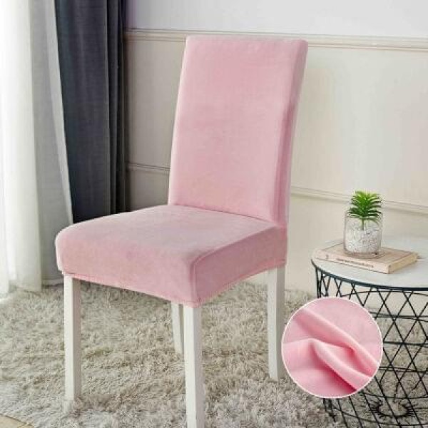 Set 6 huse universale pentru scaun din CATIFEA, Roz deschis, HSC-025