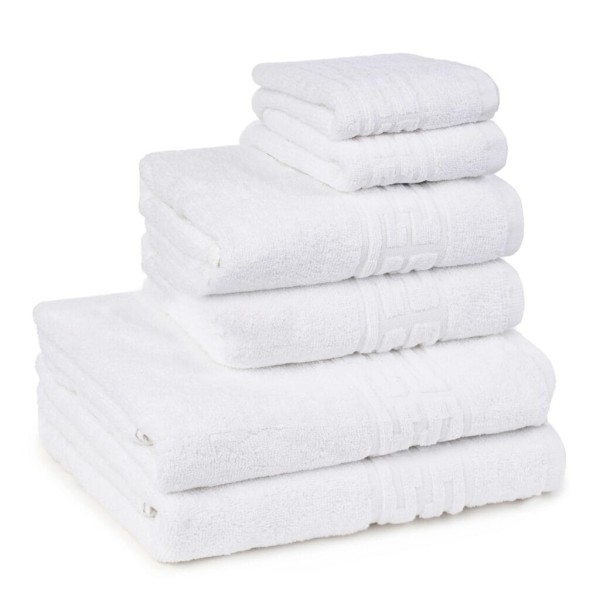 Set 6 Prosoape, Bumbac 100%, 500g, Alb, PCG-060