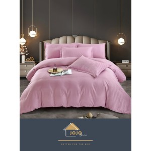 Lenjerie pat dublu, Damasc, 6 piese, Jojo, Lila, LDS-039