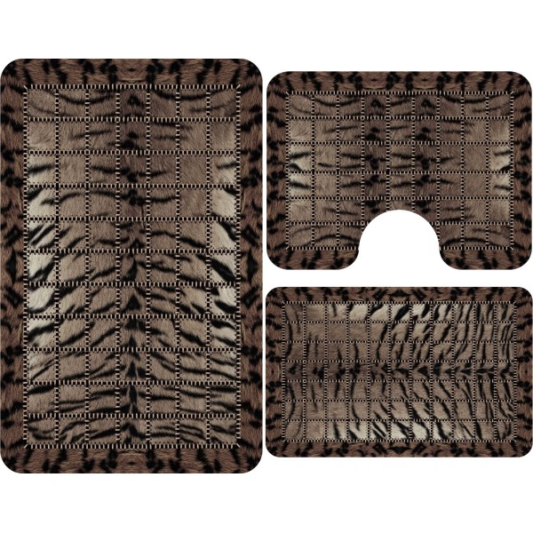 Set 3 Covorase Baie Antiderapante, Mato-Bej, animal print, CAM-084