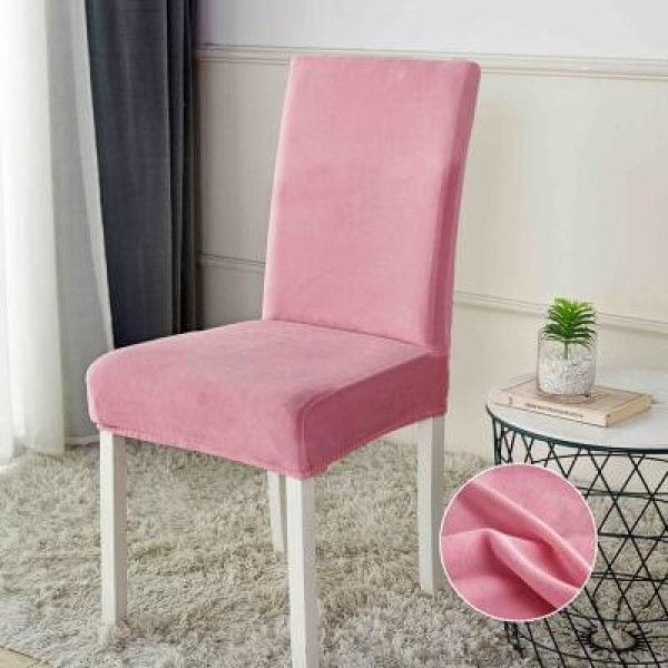 Set 6 huse universale pentru scaun din CATIFEA, Roz, HSC-015