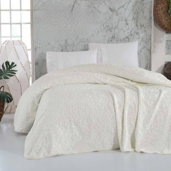 Patura Dubla Sarar Battaniye, 200x240 cm, Alb, PST-001