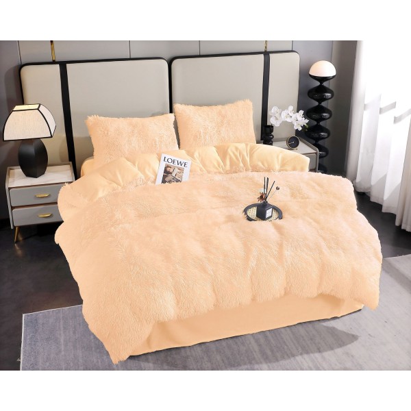 Lenjerie Cocolino Fluffy pat dublu 4 piese piersica, LFF-026