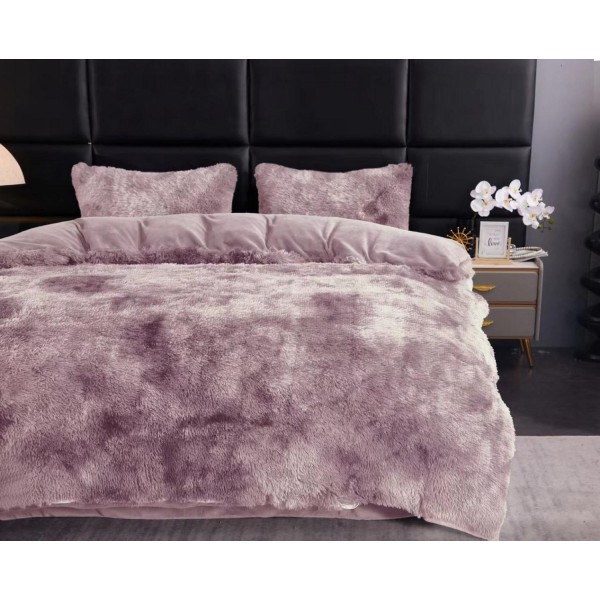 Lenjerie Cocolino Fluffy pat dublu 4 piese, lila degrade, LFF-024