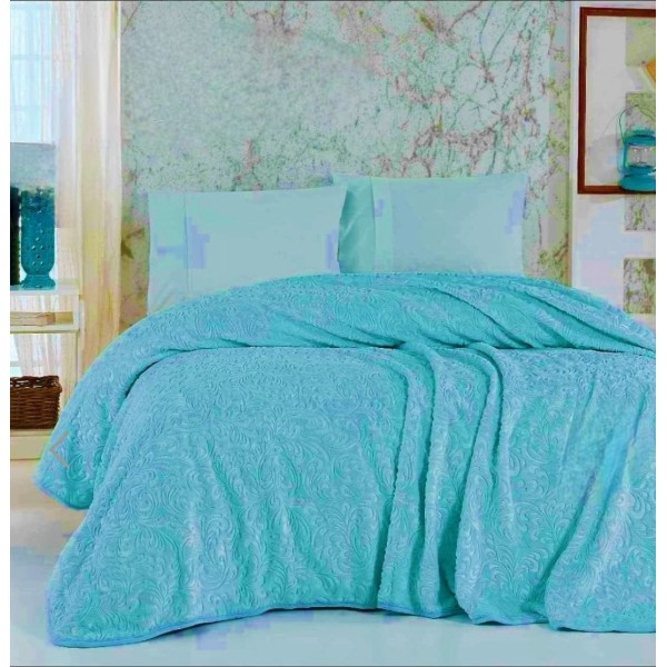 Patura Dubla Sarar Battaniye, 200x240 cm, Bleu, PST-003