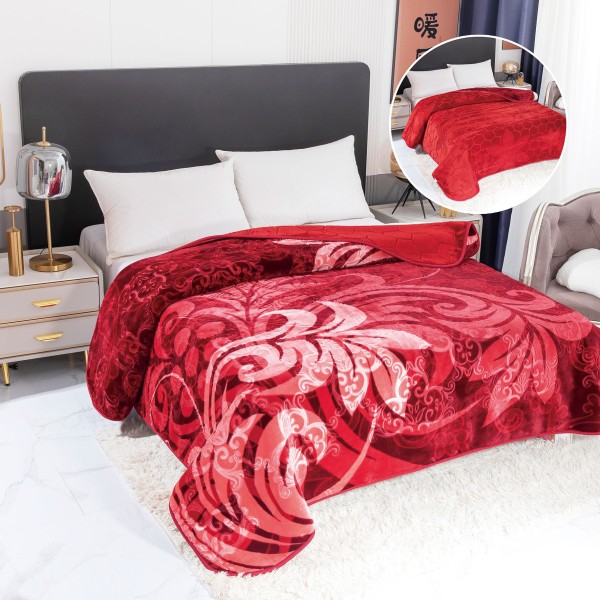 Patura Cocolino dubla si pufoasa perfecta pentru sezonul rece 200 x 240 cm, Rosu, PCM-004