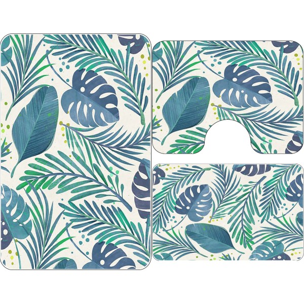 Set 3 Covorase Baie Antiderapante, Vernil, frunze, CAM-086