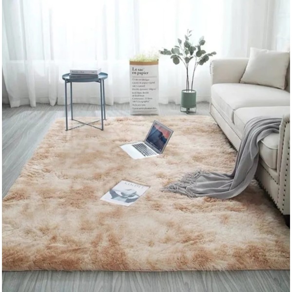 Covor Pufos 150x200 cm – Bej Deschis, Moale și Modern pentru Living și Dormitor, CF-002