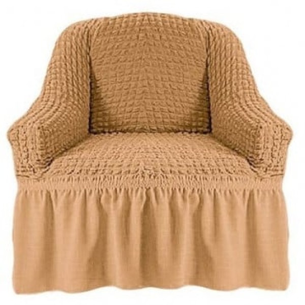 Husa Elastica si Creponata pentru Fotoliu, Bej deschis, HFC-015