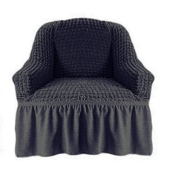 Husa Elastica si Creponata pentru Fotoliu, Gri inchis, HFC-005