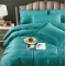 Lenjerie pat dublu, Damasc Finetat, 6 piese, Jojo, Turquoise, LDS-019