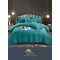 Lenjerie pat dublu, Damasc Finetat, 6 piese, Jojo, Turquoise, LDS-019
