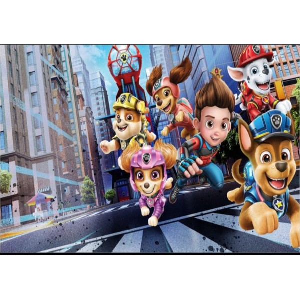 Covor Camera Copii, Antiderapant, Model cu Albastru/Gri/Rosu, Paw Patrol, CAM-032