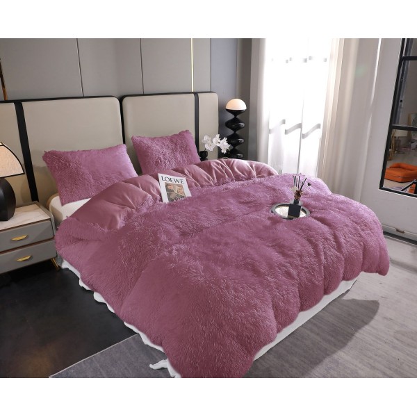 Lenjerie Cocolino Fluffy pat dublu 4 piese, mov, LFF-015