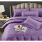 Lenjerie pat dublu, Damasc, 6 piese, Jojo, Mov, LDS-040