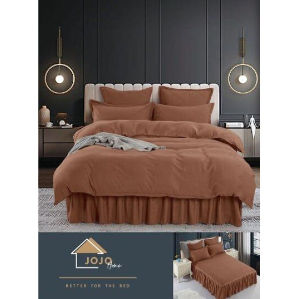 Lenjerie pat dublu, BUMBAC FINET, 6 piese, cu volanase, Jojo, Maro, LVU-001
