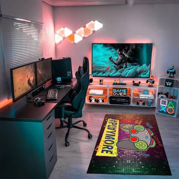 Covor Camera Copii, Antiderapant, Model cu Verde/Maro/Galben, Controller, CAM-051