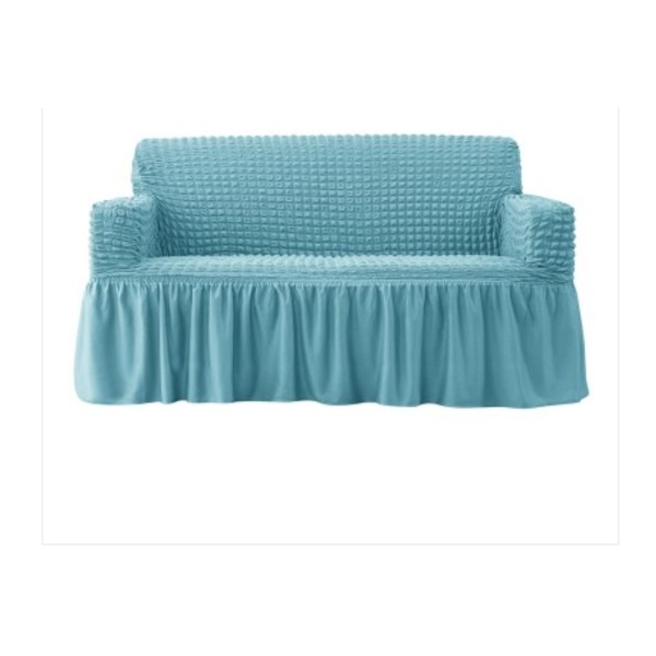 Husa Creponata cu Volan pentru Canapea 3 Locuri, Blue, HCV-005