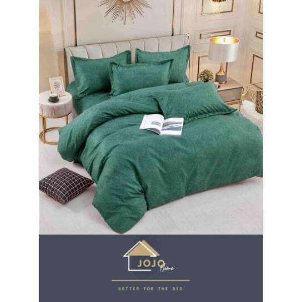 Lenjerie de Pat din Finet, 4 Piese, Pat 1 Persoana, Verde, LFS-073