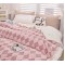 Pătură Cocolino cu blăniță 200x230 cm – moale, călduroasă și premium - Roz, model romburi, PBC-047