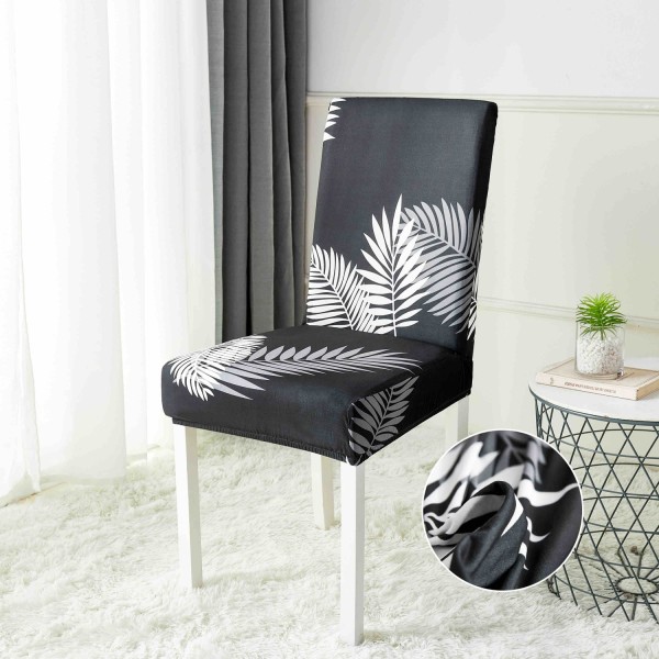 Set 6 huse universale pentru scaun, Gri-Alb, pene, HSJ-012