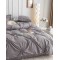 Lenjerie pat dublu finet 6 piese cu pliuri, inimioare și broderie-gri, LIB-022