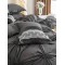 Lenjerie pat dublu finet 6 piese cu pliuri, inimioare și broderie-gri antracit, LIB-020