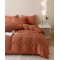 Set Lenjerie de Pat, Bumbac Tip Jacquard Finetat, 6 Piese, Caramiziu, LDJ-004