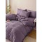 Set Lenjerie de Pat, Bumbac Tip Jacquard Finetat, 6 Piese, Mov, LDJ-012