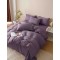 Set Lenjerie de Pat, Bumbac Tip Jacquard Finetat, 6 Piese, Mov, LDJ-012
