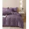 Set Lenjerie de Pat, Bumbac Tip Jacquard Finetat, 6 Piese, Mov, LDJ-012