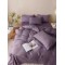 Set Lenjerie de Pat, Bumbac Tip Jacquard Finetat, 6 Piese, Mov, LDJ-012