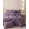 Set Lenjerie de Pat, Bumbac Tip Jacquard Finetat, 6 Piese, Mov, LDJ-012