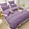 Lenjerie Bumbac Creponat, 6 Piese, Pat 2 Persoane, Mov, LFC-030