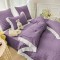 Lenjerie Bumbac Creponat, 6 Piese, Pat 2 Persoane, Mov, LFC-030