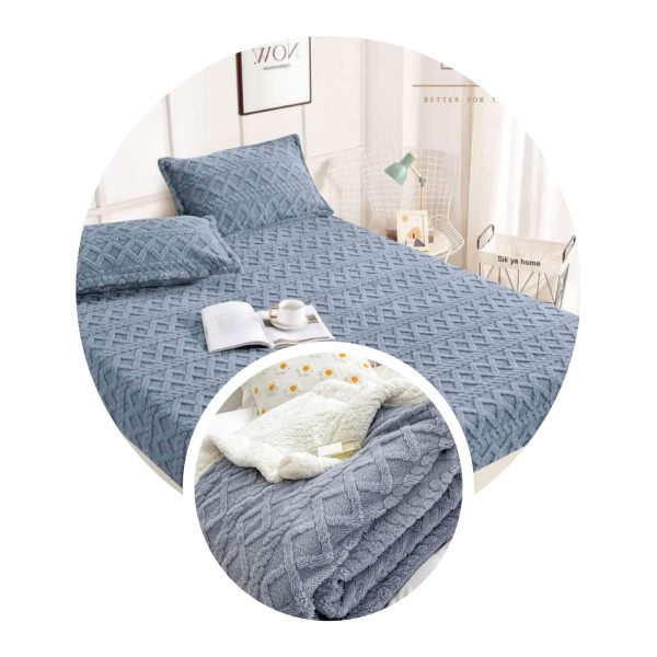 Set Patura Cu Blanita, Cu Cearsaf, Cu Elastec, Plus 2 Fete De Perna, gri deschis