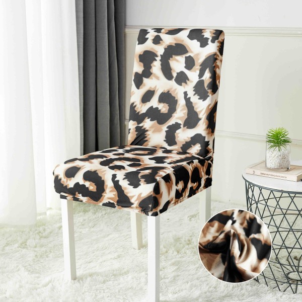 Set 6 huse universale pentru scaun, Negru-Maro, animal print, HSJ-003